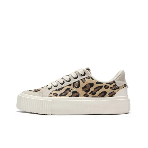 Feiyue Low Top Canvas Shoes Women's Leopard Print Gray Фэйюэ Низкие Кеды Женские с Леопардовым Принтом Серые