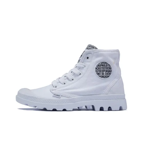 Palladium Pampa Hi противоскользящие устойчивые к истиранию высокие кеды унисекс белые