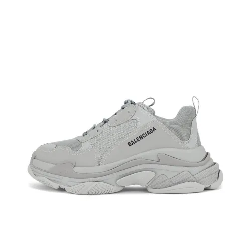 Balenciaga Triple S Low Топ Толстая подошва Кроссовки Мужские Серый Белый