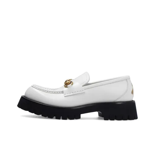 GUCCI Horsebit Застежка Женские Повседневные Туфли Женские Белые