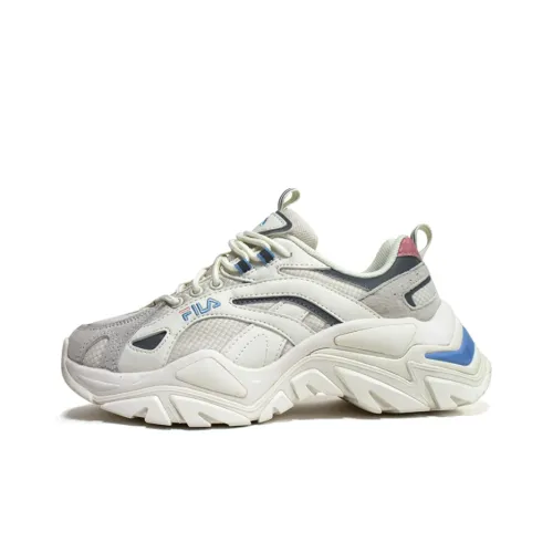 FILA Fishbone Низкий Топ Кроссовки с Толстой Подошвой Женские Белые Розовые