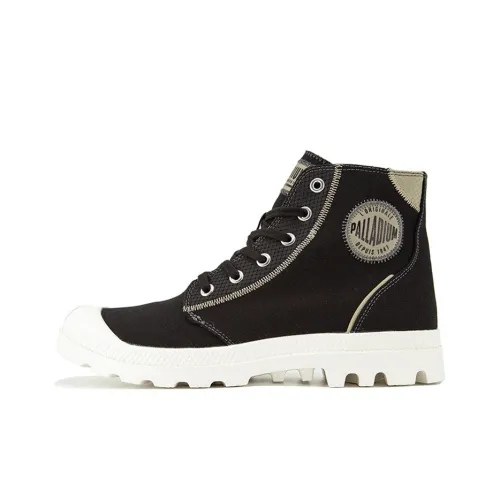 Палладий Slip-resistant устойчивый к истиранию дышащий высокий топ кеды унисекс черный