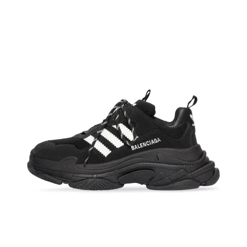 Adidas Originals x Balenciaga Triple S Low Топ Толстоподошвенные кроссовки Мужской Черный
