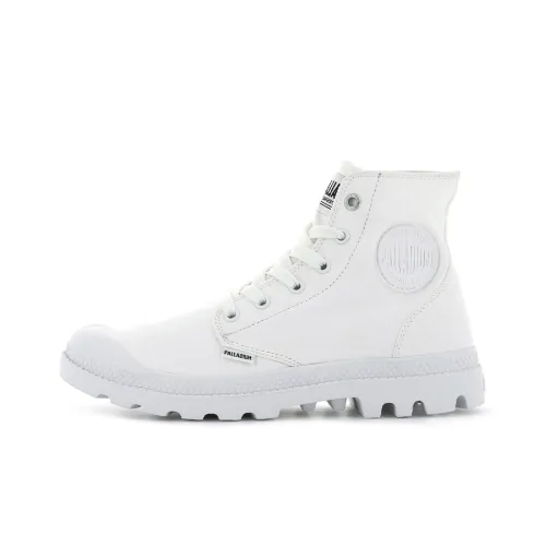 Палладий Mono Chrome Slip-resistant Abrasion-resistant High-top Shoes Unisex White
