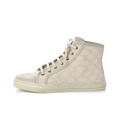 GUCCI Monogram High Top Shoes Женские Белые Потертый Стиль