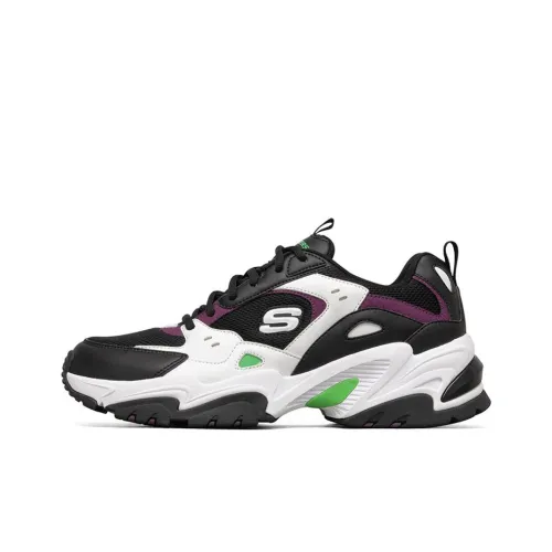 Skechers Stamina V2 Амортизация Устойчивый к истиранию Дышащий Низкий Верх Тяжелая подошва Мужские Черный Белый Зеленый Фиолетовый