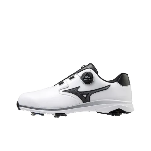 Mizuno NEXLITE GS BOA Дышащий Амортизация Противоскользящий Низкий Топ Обувь для гольфа Мужская Белый Черный