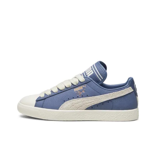 RHUIGI Villasenor X PUMA Clyde 50 Амортизация Износостойкие Низкие Кроссовки для скейтбординга Унисекс Сине-белый