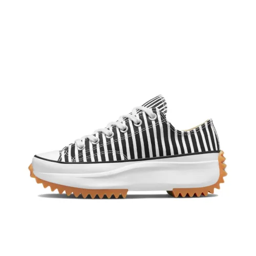 Converse Run Star Hike Платформа Низкий Топ Кеды Женские Черно-белые Полосы