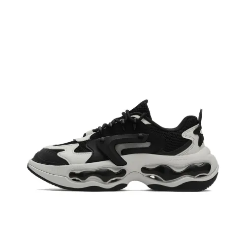 FILA FUSION Nebula Low Топ Толстая подошва Кроссовки Женские Черные