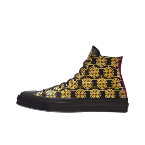 Converse 1970s High Top Shoes Unisex Black Gold Конверс 1970s Высокие Кеды Унисекс Черное Золото