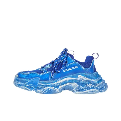 Balenciaga Triple S Low Топ Толстая подошва Кроссовки Мужские Океан Синий