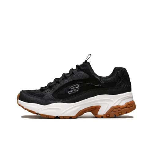 Skechers Stamina CLASSY Trail Low Топ Низкие Кроссовки с Толстой Подошвой Женские Черный Белый