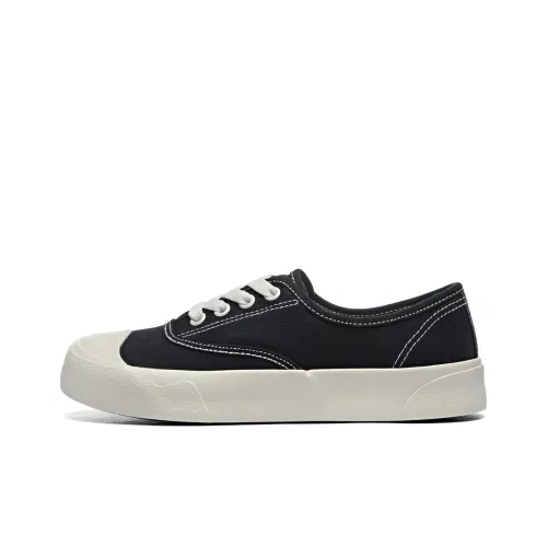 RENBEN Canvas Shoes Low Top Black Women's