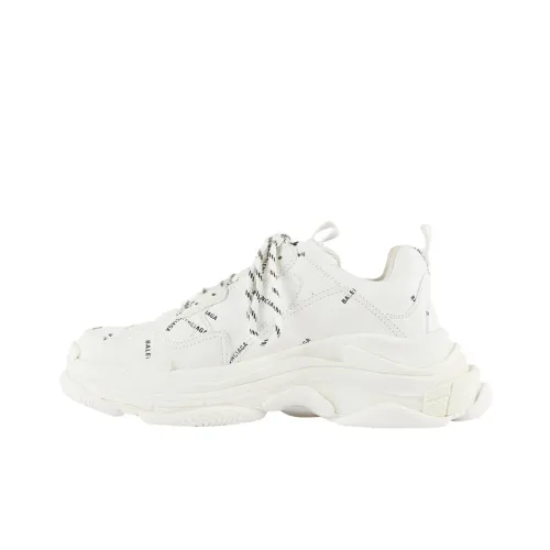 Balenciaga Triple S Allover Логотип SNEAKER Низкий Топ Толстая Подошва Кроссовки Мужские Белые