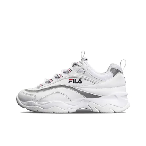 FILA Ray Heritage Ray Lightweight Low Top Crepe Sneakers Unisex White Korean Style FILA Ray Heritage Ray Легкий Низкий Топ Креп Кроссовки Унисекс Белый Корейский стиль