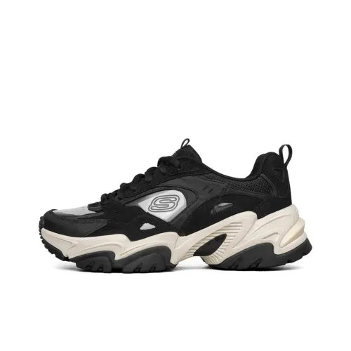 Skechers Stamina V2 MID Топ Толстая подошва Кроссовки Женские Черные