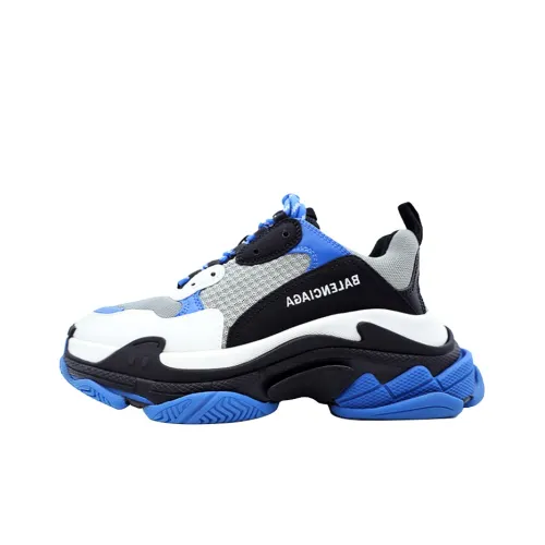 Balenciaga Triple S Low Топ Толстая подошва Кроссовки Мужские Белые Синие