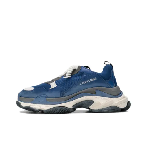 Balenciaga Triple S Low Топ Толстая подошва Кроссовки Мужские Haze Синий