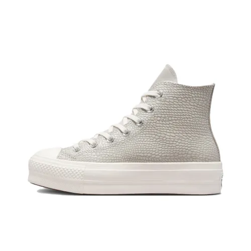 Converse Chuck Taylor All Star Lift Платформа Croco Тисненый Высокие Кеды Женские Экрю