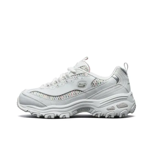 Skechers D'LITES 1,0 Low Топ Толстая подошва Кроссовки Женские Молочно-белые