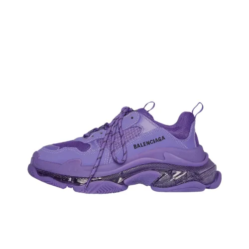 Balenciaga Triple S Low Топ Толстая подошва Кроссовки Женские Фиолетовые