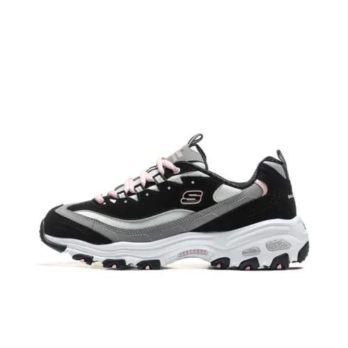 Skechers D'LITES 1,0 Высота Увеличивающие Кроссовки Женские Черные Серые