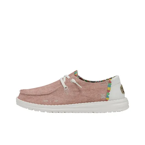 Heydude Low-Top Canvas Shoes Pink Red Women's