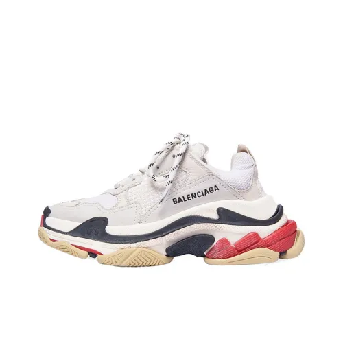 Balenciaga Triple S Low Топ Толстоподошвенные кроссовки Женские Белые Красные Черные