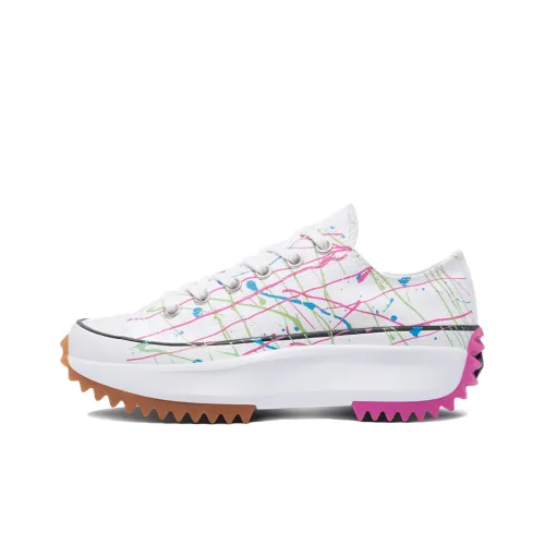 Converse Run Star Hike Low Топ Кеды Женские Белые Многоцветный Краска