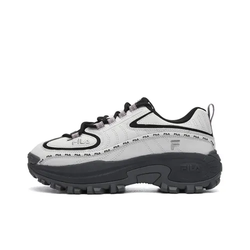 FILA Fashion Sneakers Амортизация Износостойкие Низкие Кроссовки Женские Серый Черный