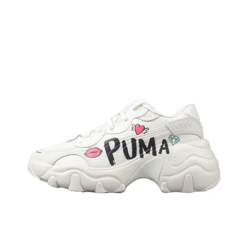 PUMA Pulsar Wedge массивные кроссовки низкие топ белые розовые унисекс