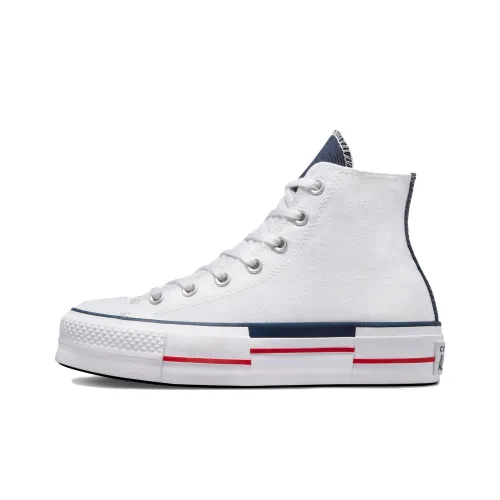 Converse Chuck Taylor All Star Lift Платформа Ретро Деним Высокие Кеды Женские Белые Синие