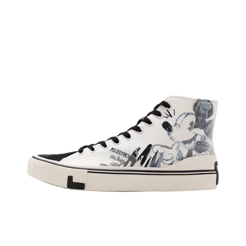 Disney x LiNing противоскользящие устойчивые к истиранию и сбалансированные высокие кеды для мужчин черные и белые