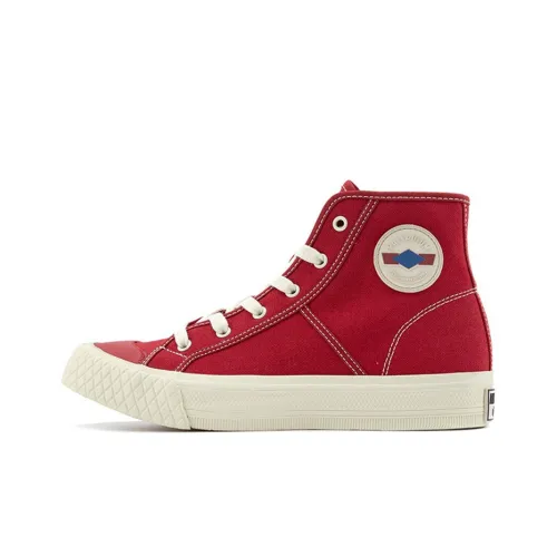 Палладий Palla Louvel противоскользящие устойчивые к истиранию дышащие высокие кеды унисекс цвет перечно-красный