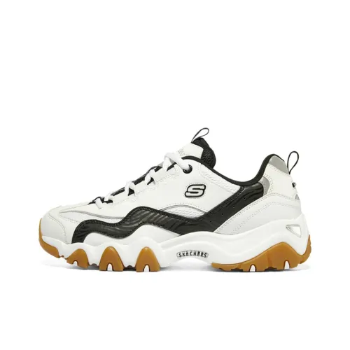 Skechers D'LITES 2,0 Low Топ Толстоподошвенные кроссовки Женские Белый Черный