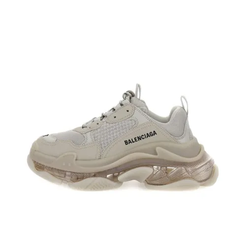 Balenciaga Triple S Low Топ Толстоподошвенные кроссовки Женские Бежевый