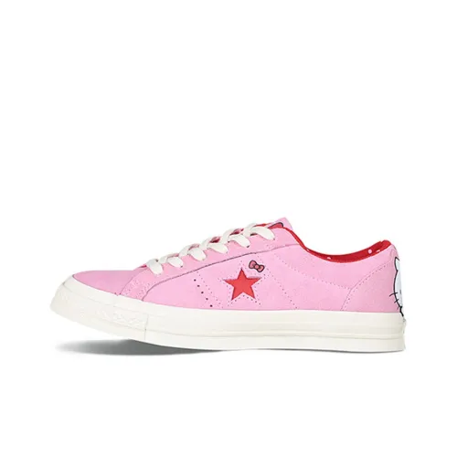 Hello Kitty x Converse ONE STAR Износостойкий и Легкий Низкий Топ Кеды Унисекс Розовый