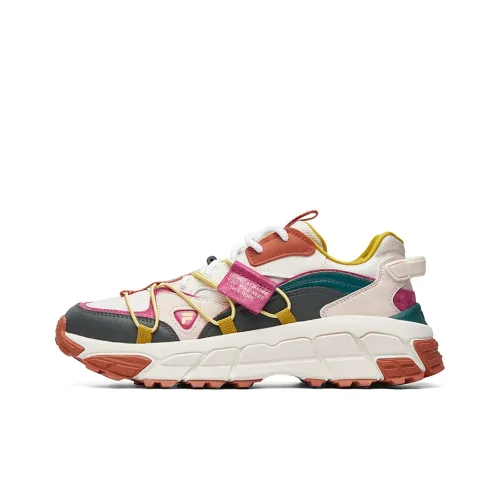 FILA FUSION Series Skyrunner Амортизация Устойчивый к истиранию Дышащий Низкий Топ Кроссовки для бега Женские Розовый Серый Коричневый