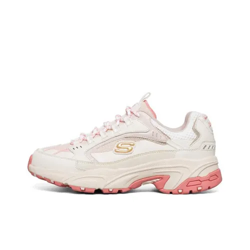 Skechers Stamina Низкий Топ Кроссовки с Толстой Подошвой Женские Белые Розовые