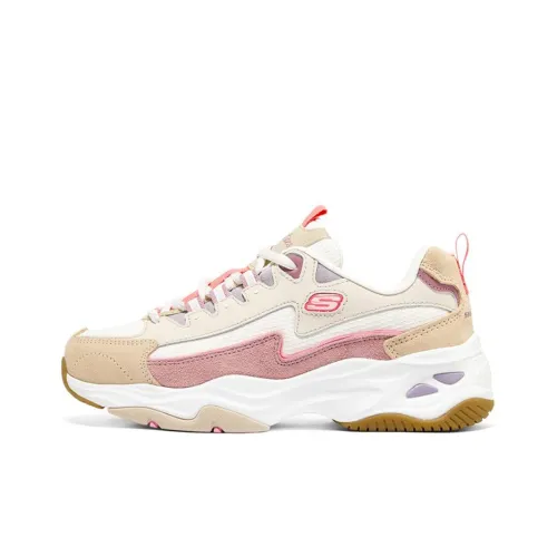 Skechers D'LITES 4,0 LIGHTNING PANDA Обувь Низкий Топ Толстая Подошва Кроссовки Женские Бежевый Розовый