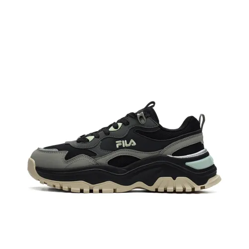 FILA Низкий топ массивные кроссовки женские черные каменные Ridge