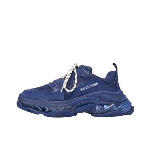 Balenciaga Triple S Low Топ Толстоподошвенные кроссовки Мужской Морской синий