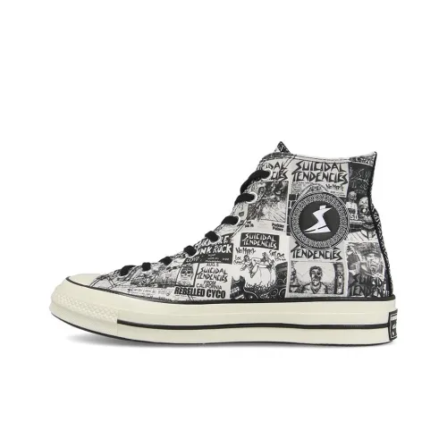 Suicidal Tendencies x Converse Chuck 70 1970s Высокие Кеды Унисекс Черный Белый