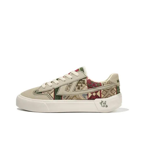 Warrior Low Top Canvas Shoes Бежевый/Красный/Зеленый Унисекс