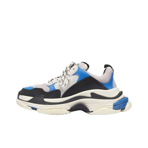 Balenciaga Triple S Low Топ Толстая подошва Кроссовки Мужские Белые Синие