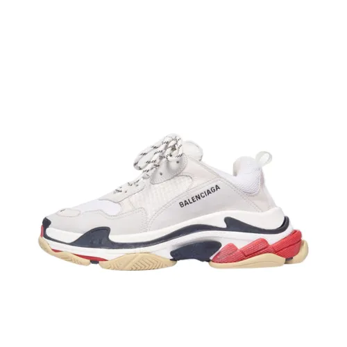 Balenciaga Triple S Low Топ Толстоподошвенные кроссовки Мужской Белый Эффект состаривания