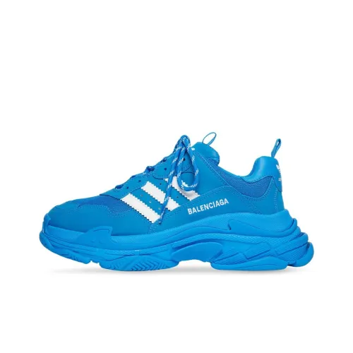 Adidas Originals x Balenciaga Triple S Low Топ Толстоподошвенные кроссовки Женские Синий
