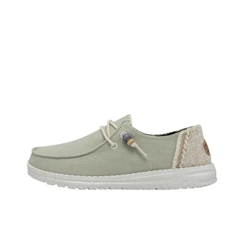 Heydude Low-Top Canvas Shoes Light Gray Green Women's
