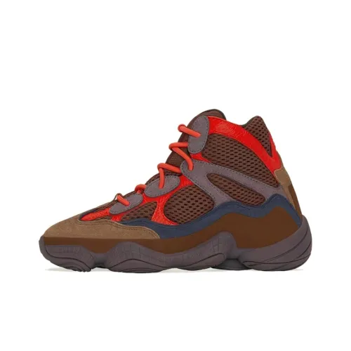 Adidas Originals Yeezy 500 Slip-resistant и устойчивый к истиранию покрытие Поддержка Высокий Топ Толстая подошва Кроссовки Унисекс Коричневый